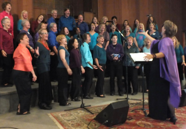 Kath Robinson with Choir